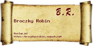 Broczky Robin névjegykártya